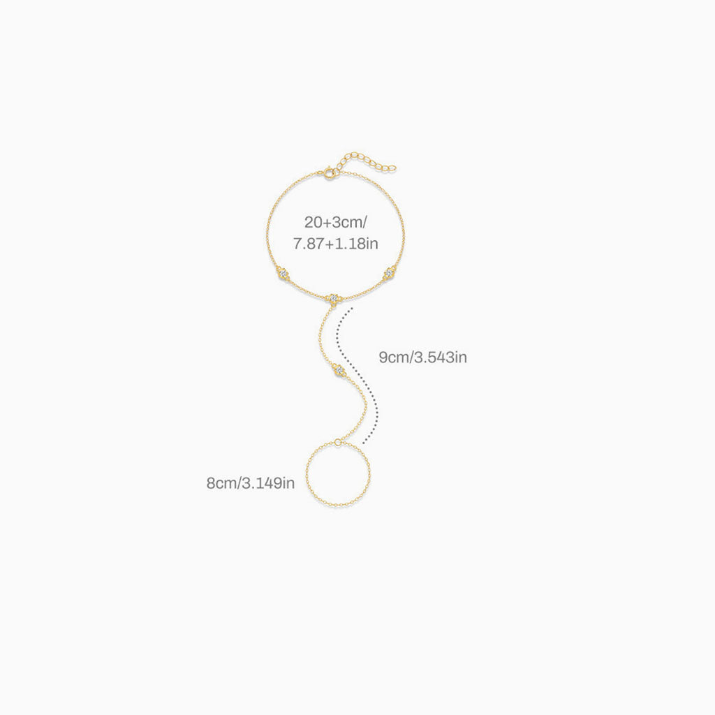 Starry Diamond Toe Ring Anklet - Gold