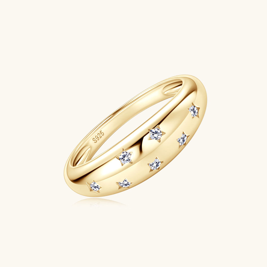 Starry Dome Moissanite Ring - Gold