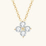 Starry Flower Moissanite Pendant Necklace - Gold
