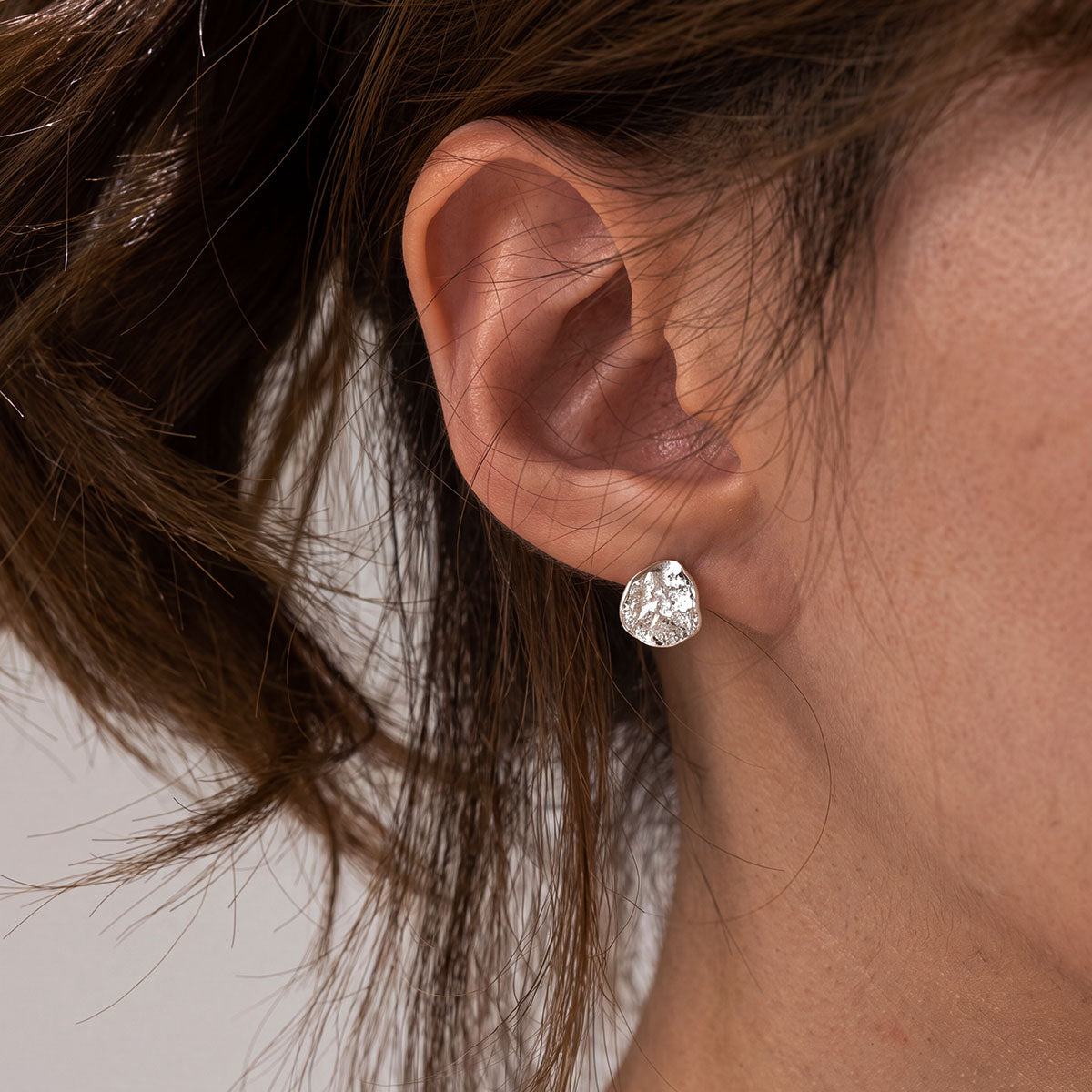 Statement Moissanite Huggie Hoop Earrings - Silver