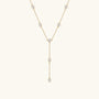 Station Moissanite Lariat Necklace - Gold