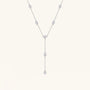 Station Moissanite Lariat Necklace - Silver
