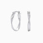 Stylish Twisted Oval Hoop Earrings - Silver
