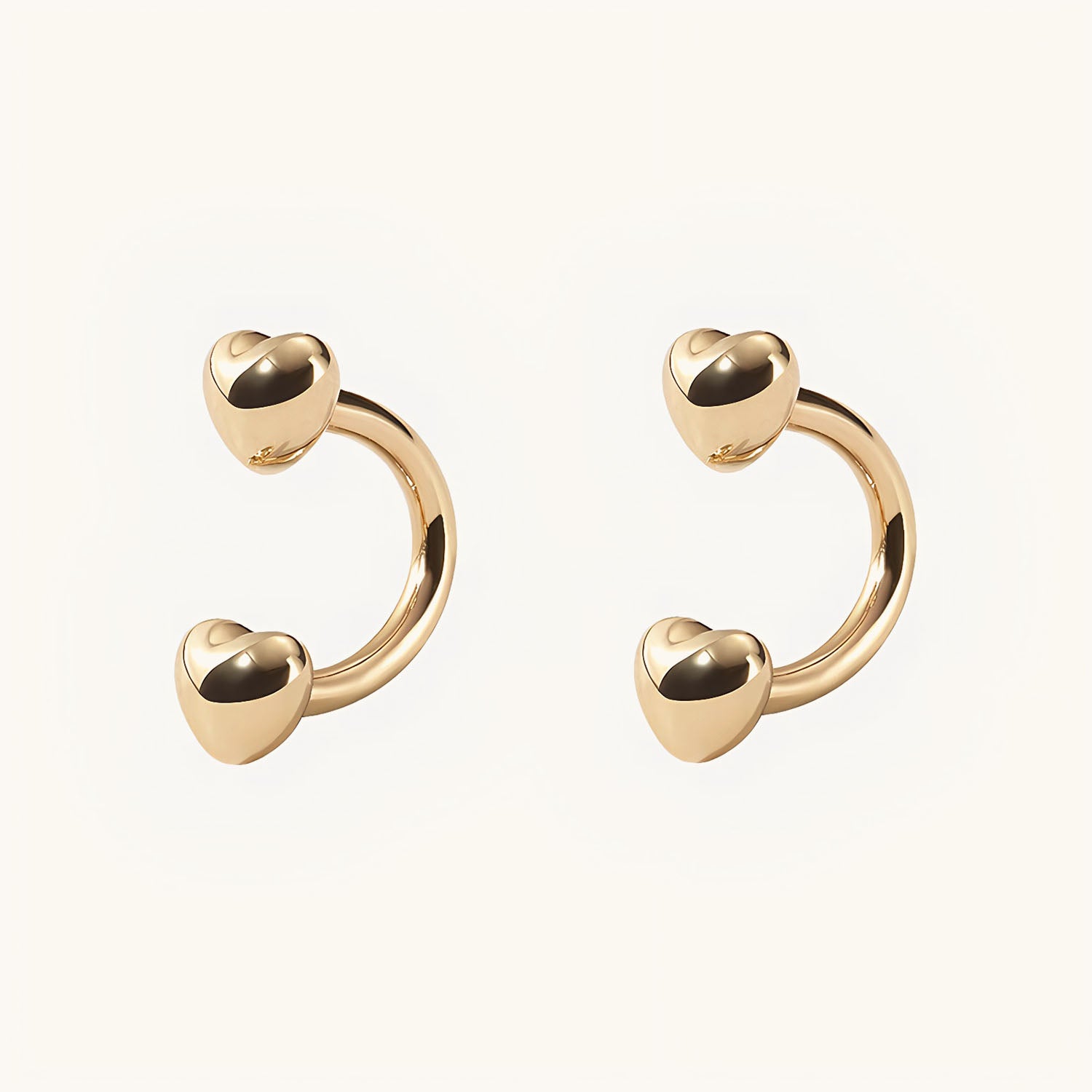 Sweet Heart U Hoop Huggie Earrings - Gold