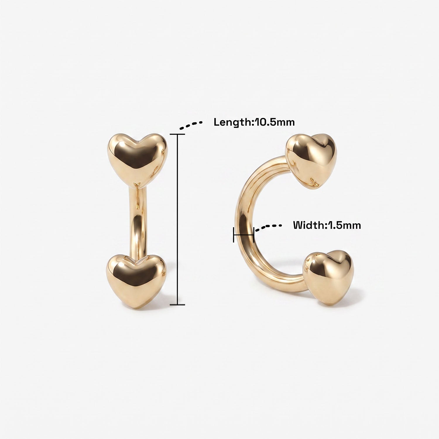 Sweet Heart U Hoop Huggie Earrings - Gold