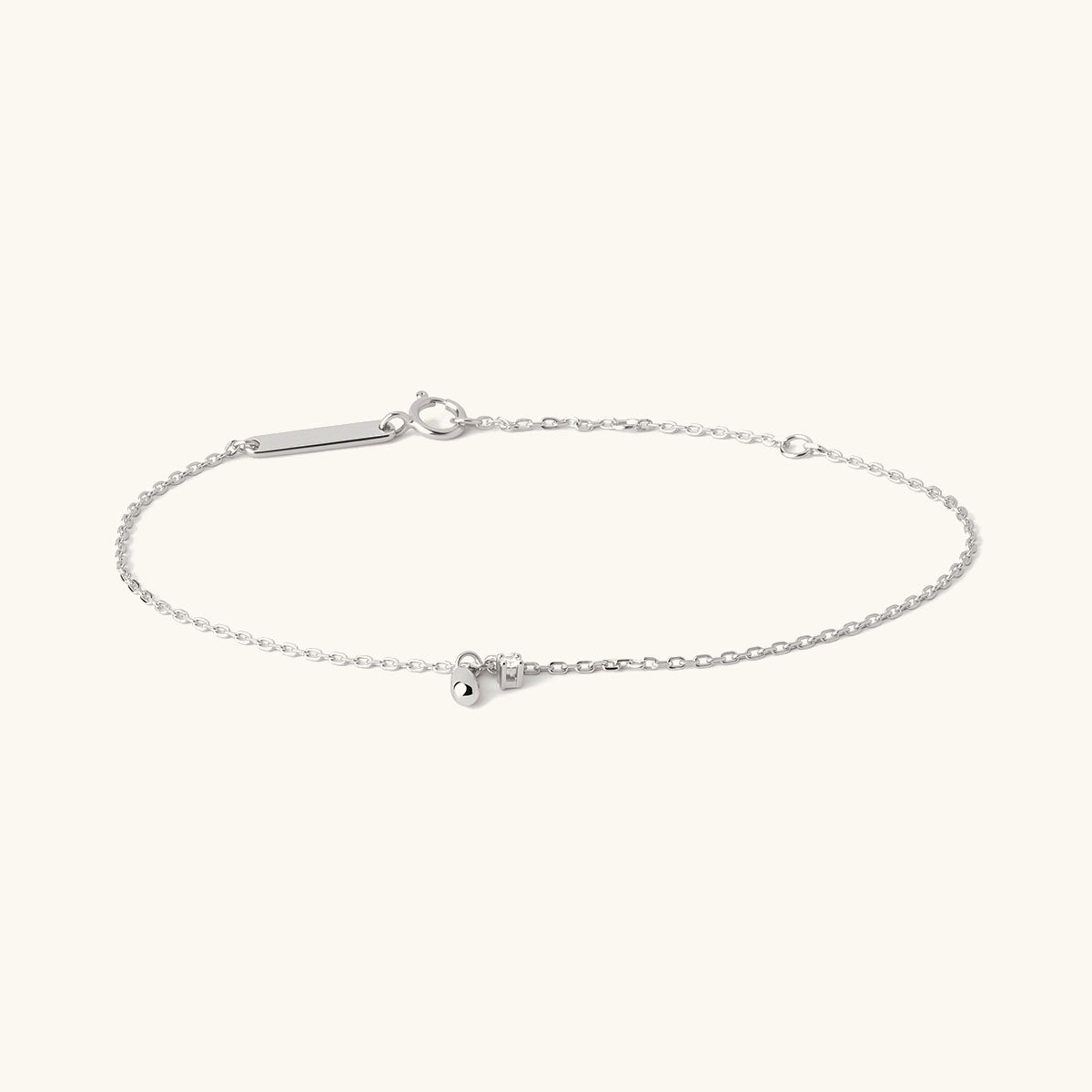 Teardrop Solitaire Simulated Diamond Bracelet - Silver
