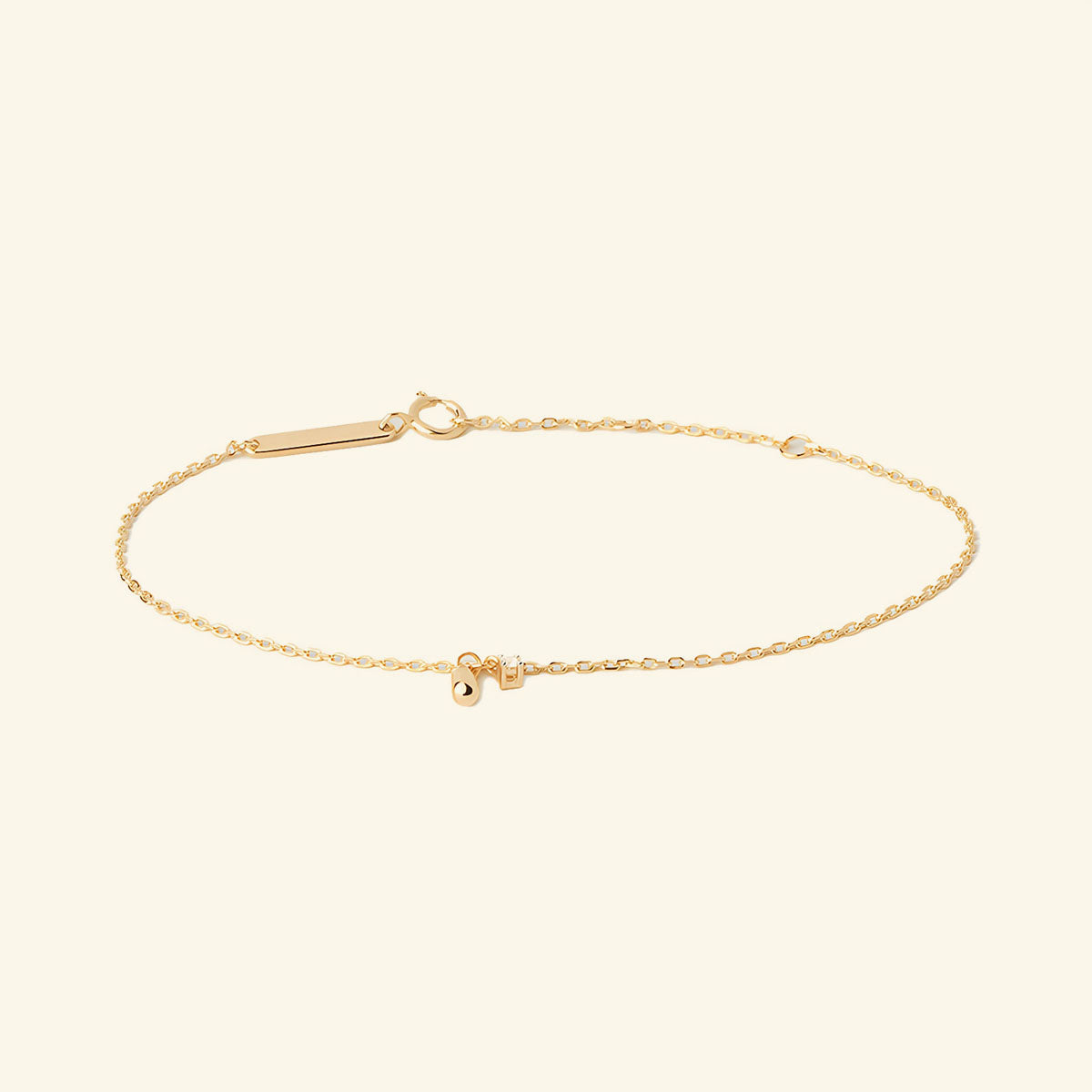 Teardrop Solitaire Simulated Diamond Bracelet - Gold