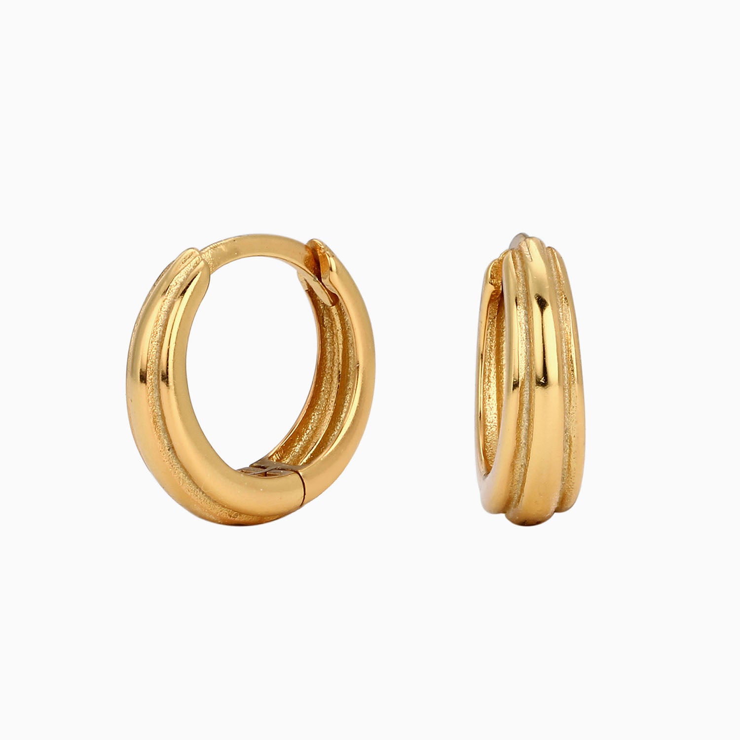 Textured Dome Hoop Earrings - Gold