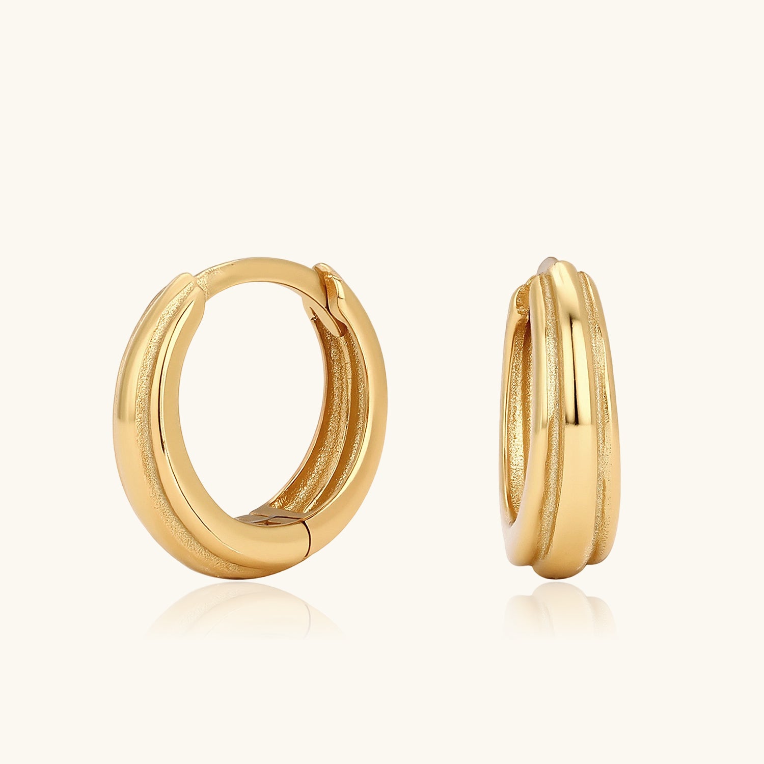 Textured Dome Hoop Earrings - Gold