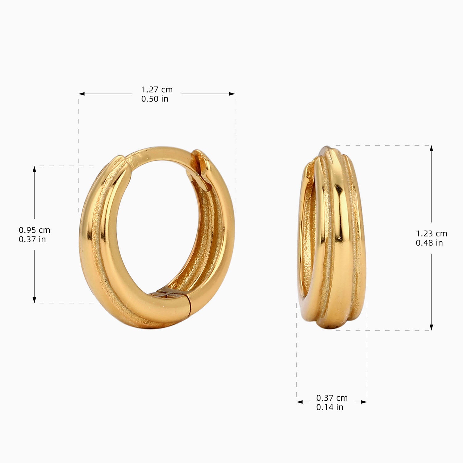 Textured Dome Hoop Earrings - Gold