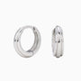 Textured Dome Hoop Earrings - Silver