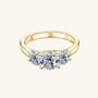 Three Stone Moissanite Ring - Gold