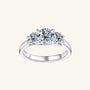 Three Stone Moissanite Ring - Silver