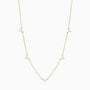 Trio Diamond Flower Station Necklace - Gold
