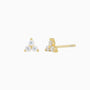 Trio Diamond Flower Stud Earrings - Gold