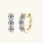 Trio Moissanite Hoop Earrings - Gold