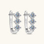 Trio Moissanite Huggie Hoop Earrings - Silver