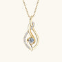 Twist Moissanite Pendant Necklace - Gold