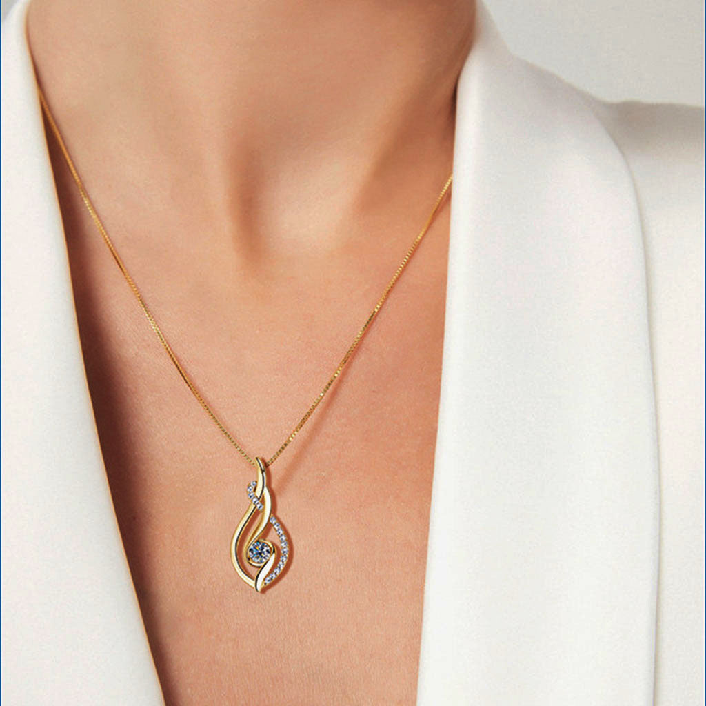 Twist Moissanite Pendant Necklace - Gold