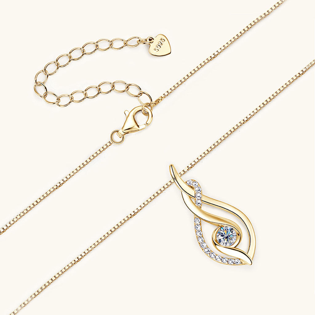 Twist Moissanite Pendant Necklace - Gold