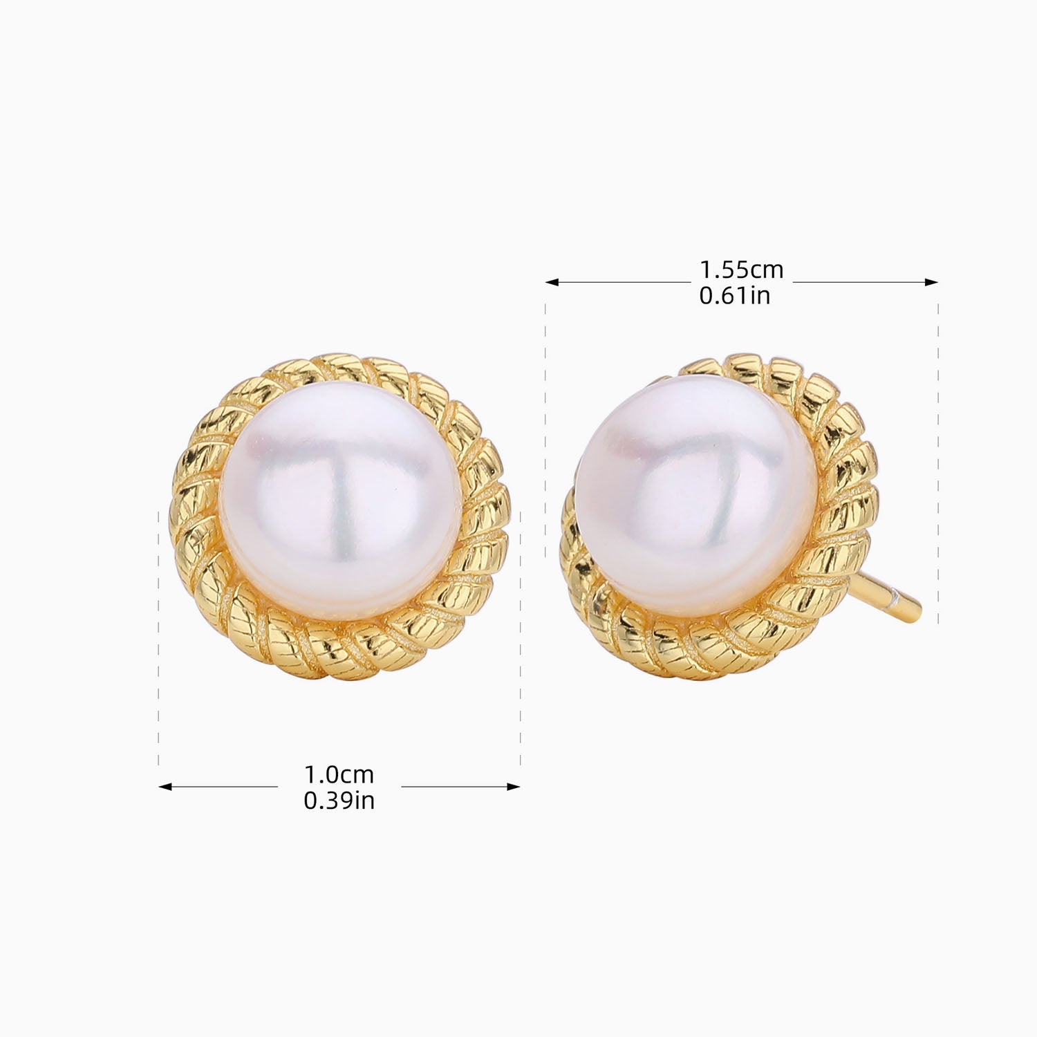Twisted Halo Pearl Earrings - Gold