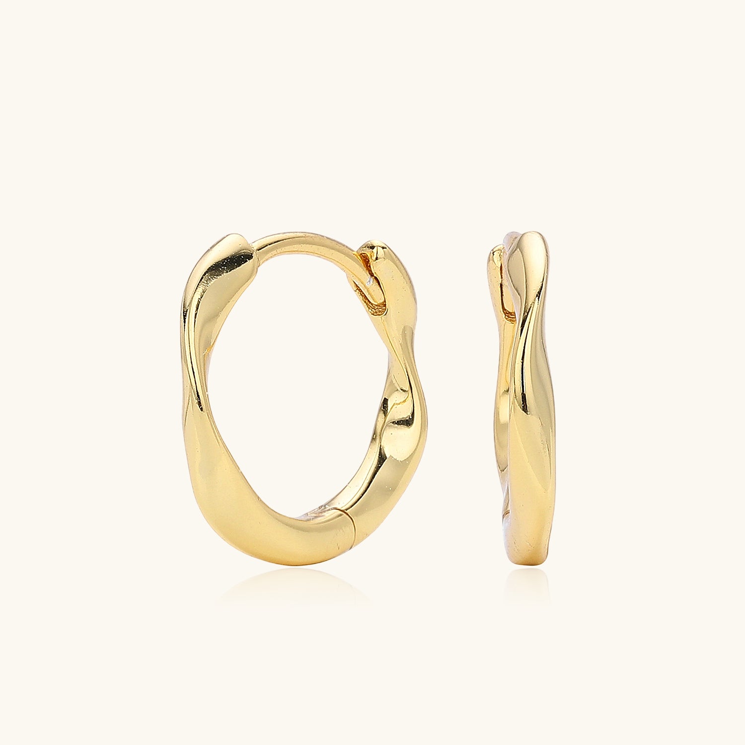 Twisted Hoop Earrings - Gold