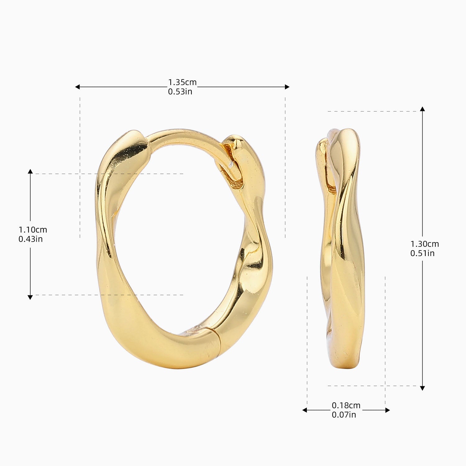 Twisted Hoop Earrings - Gold