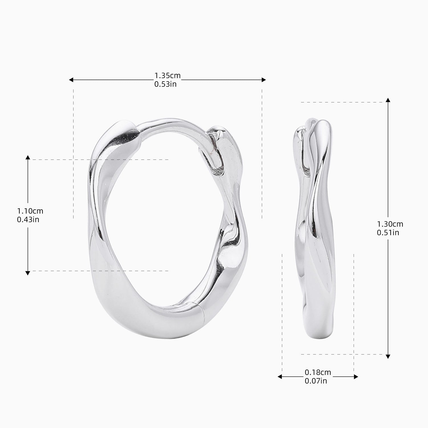 Twisted Hoop Earrings - Silver