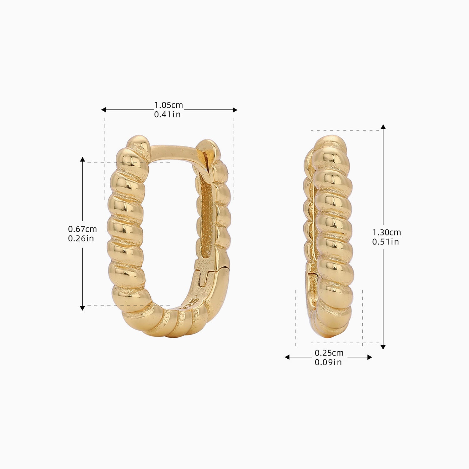 Twisted Huggie Hoop Earrings - Gold