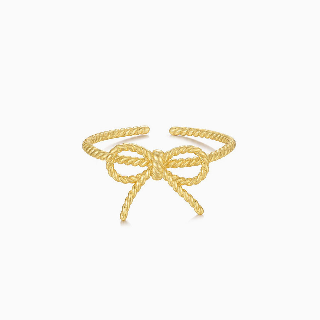 Twisted Open Bow Ring - Gold