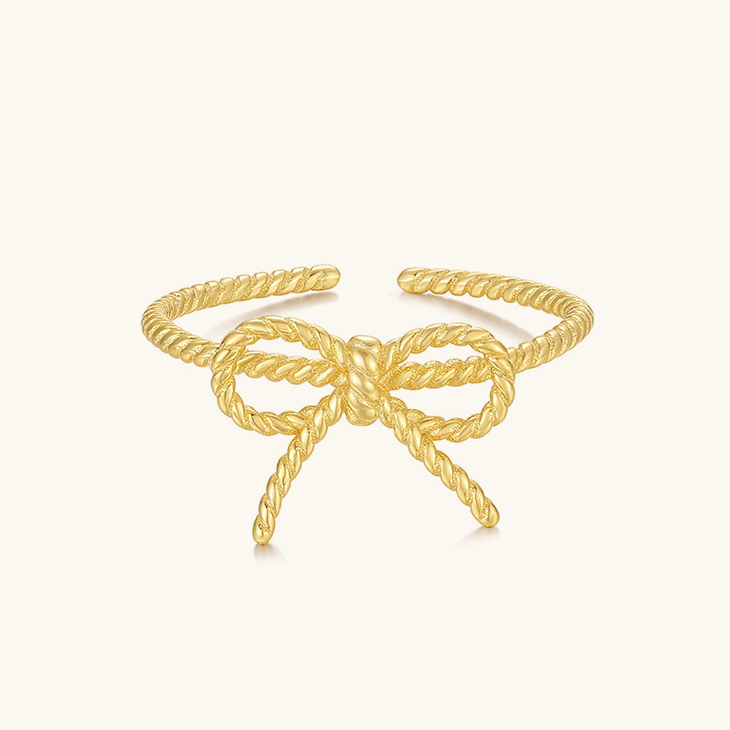 Twisted Open Bow Ring - Gold