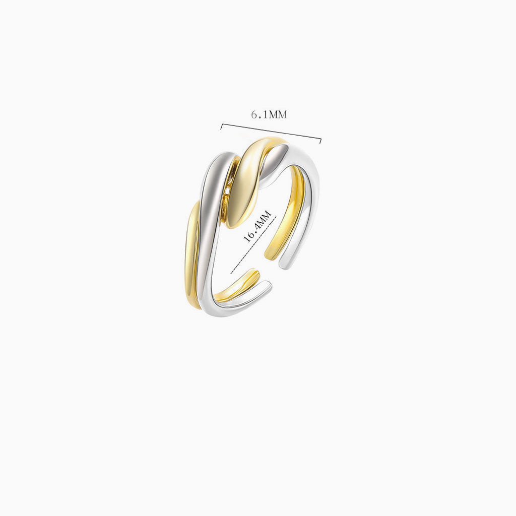 Mobius Ring Stack 18k Gold Plated Two Tone Double Mobius Stacking Rings – Veralis