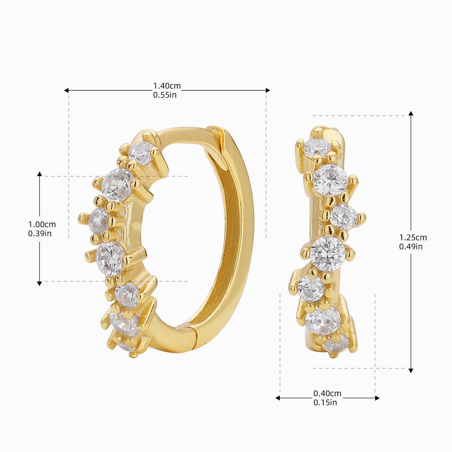 Unique Bubble Diamond Hoop Earrings - Gold