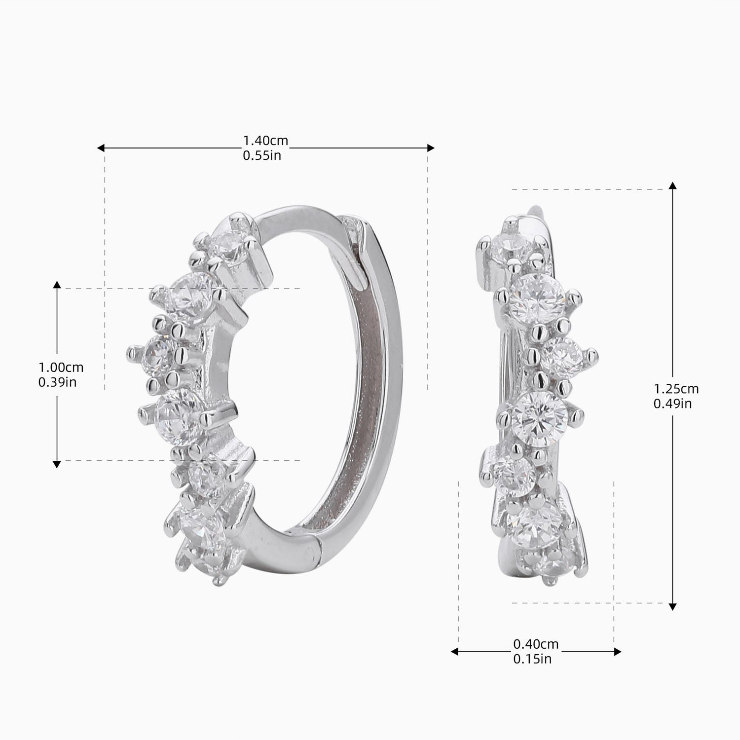 Unique Bubble Diamond Hoop Earrings - Silver