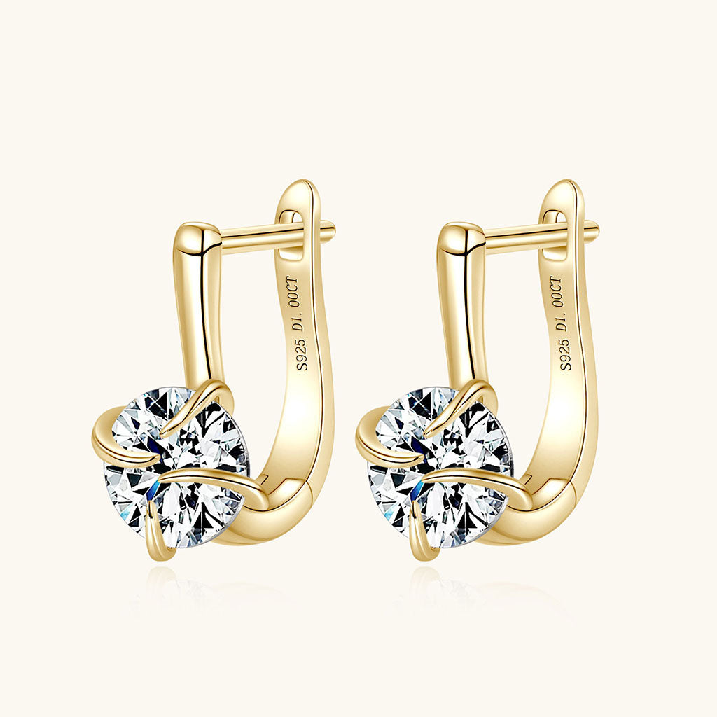 Windmill Moissanite Huggie Hoop Earrings - Gold