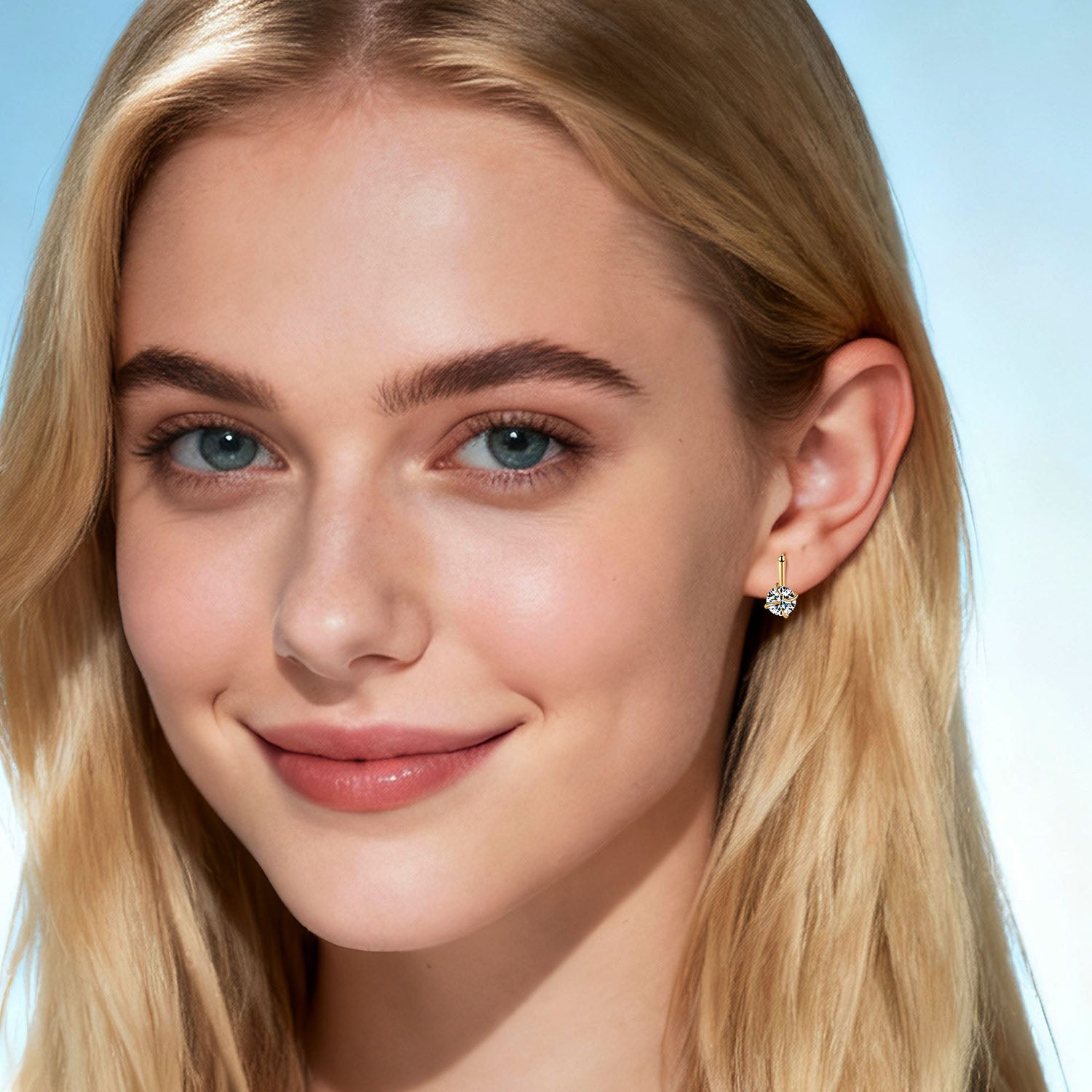 Windmill Moissanite Huggie Hoop Earrings - Gold