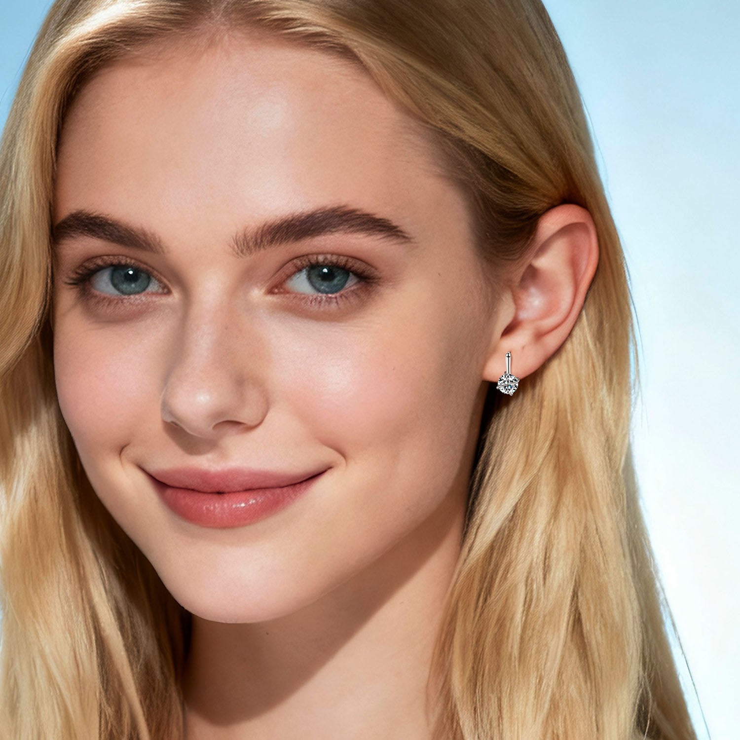 Windmill Moissanite Huggie Hoop Earrings - Silver