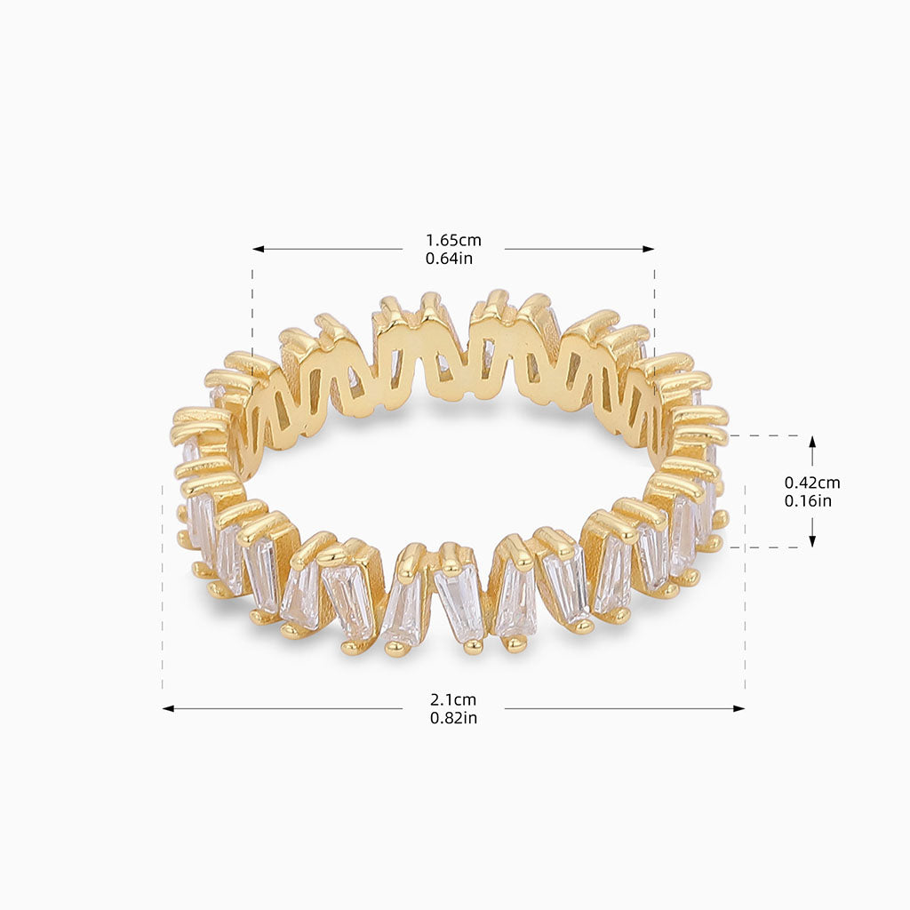 Zigzag Tapered Baguette Diamond Eternity Ring - Gold